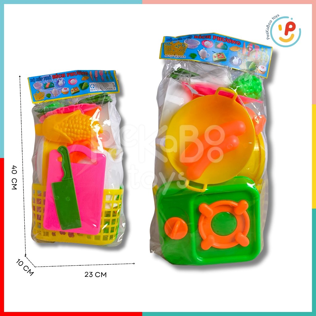 Túi đồ chơi nhà bếp nấu ăn Bích Phương nhiều chi tiết kích cỡ hàng Việt Nam PeeKaPaw Toys