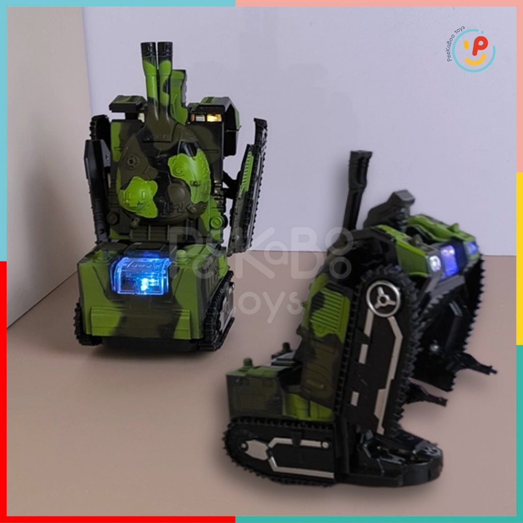 Xe tăng biến hình robot có đèn và âm thanh 9901 PeeKaPaw Toys