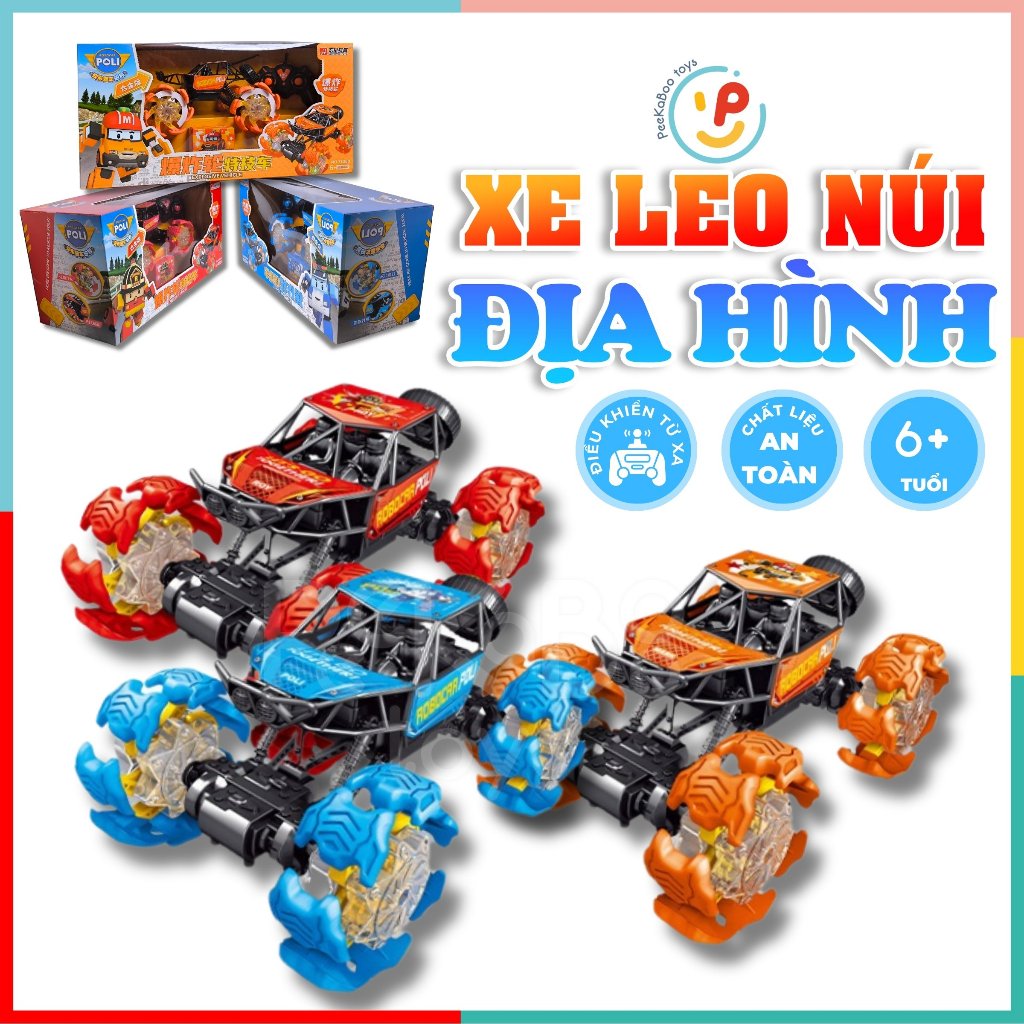 Xe leo núi địa hình điều khiển từ xa Poli Robocar 47cm chất liệu cao cấp 3106 Peekabootoys
