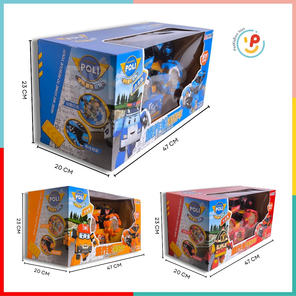 Xe leo núi địa hình điều khiển từ xa Poli Robocar 47cm chất liệu cao cấp 3106 Peekabootoys