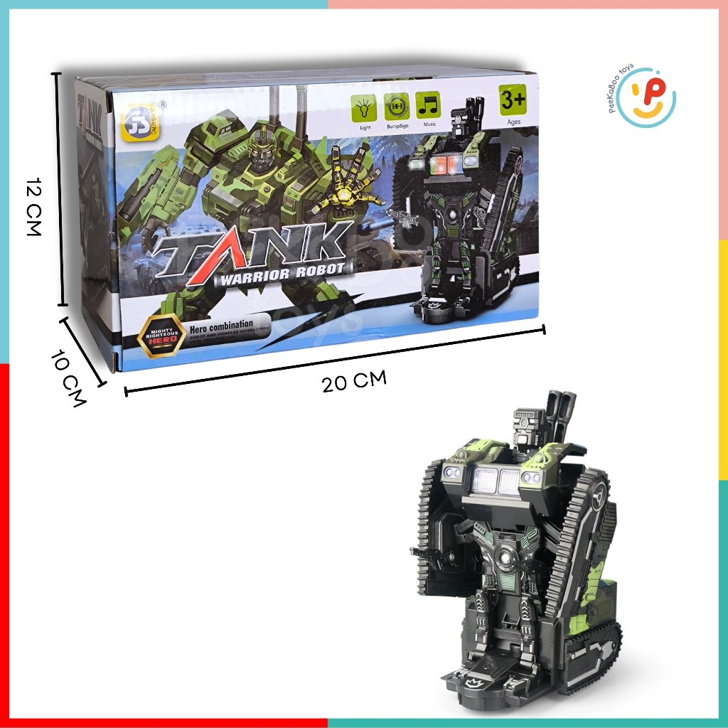 Xe tăng biến hình robot có đèn và âm thanh 9901 PeeKaPaw Toys