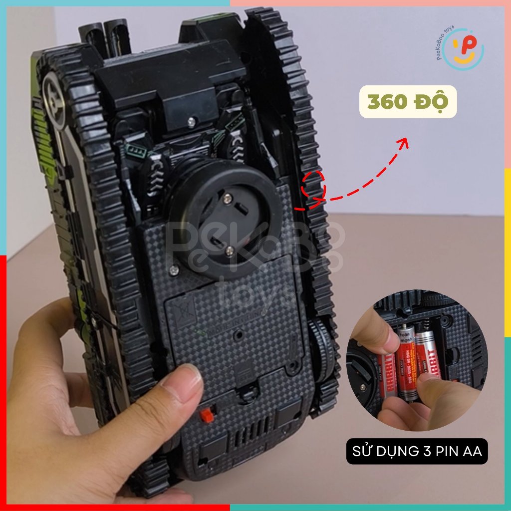 Xe tăng biến hình robot có đèn và âm thanh 9901 PeeKaPaw Toys