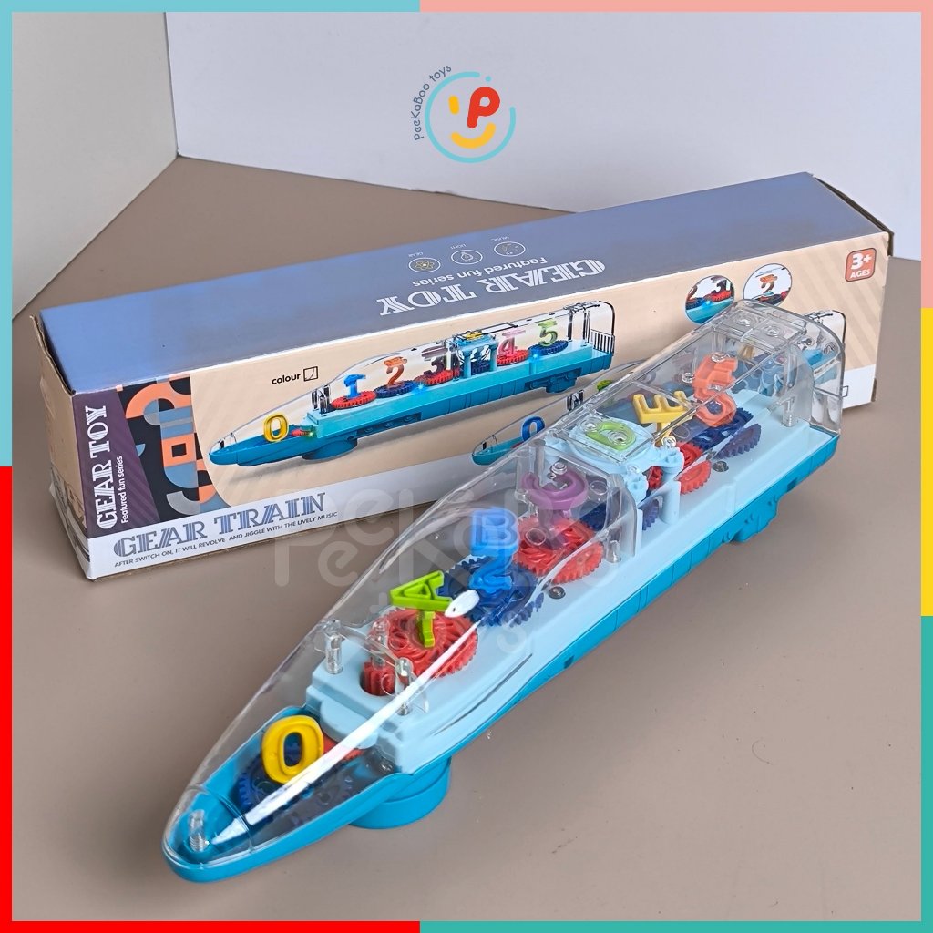 Tàu cao tốc Gear Train 22134 có đèn led đủ màu và âm thanh PeeKaPaw Toys