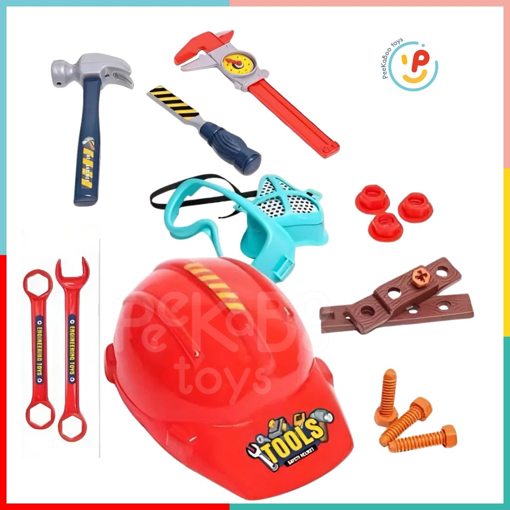 Đồ Chơi Dụng Cụ Kỹ Sư Trẻ Em | Vỉ Ép Dụng Cụ Ốc Vít Cho Bé Tập Sửa Chữa 3288 Peekabootoys