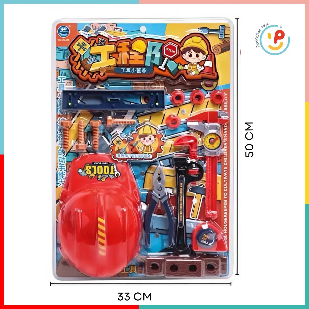 Đồ Chơi Dụng Cụ Kỹ Sư Trẻ Em | Vỉ Ép Dụng Cụ Ốc Vít Cho Bé Tập Sửa Chữa 3288 Peekabootoys
