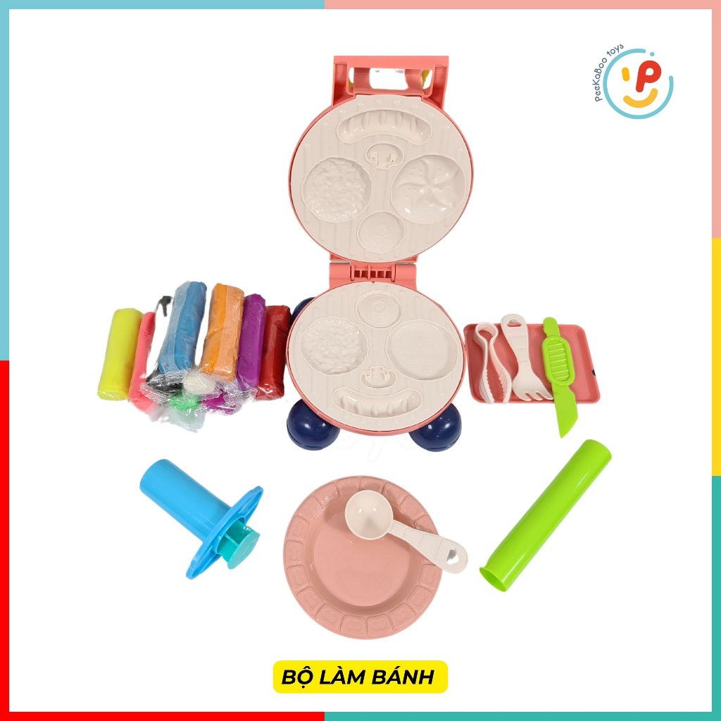 Đất Nặn Thủ Công Có Máy Nặn Hình Bánh Hamburger Hotdog 8083 PeeKaPaw Toys