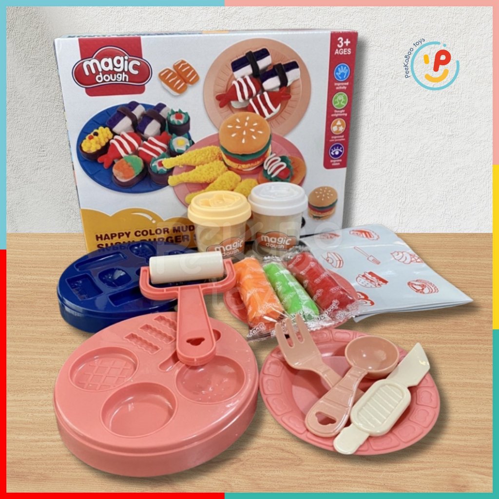 Đồ Chơi Đất Nặn Hình Thủ Công Trái Cây Sushi Hamburger PeeKaPaw Toys