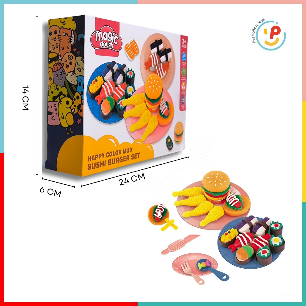 Đồ Chơi Đất Nặn Hình Thủ Công Trái Cây Sushi Hamburger PeeKaPaw Toys