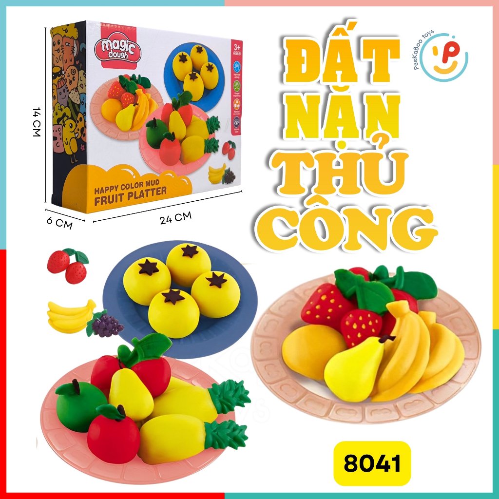Đồ Chơi Đất Nặn Hình Thủ Công Trái Cây Sushi Hamburger PeeKaPaw Toys