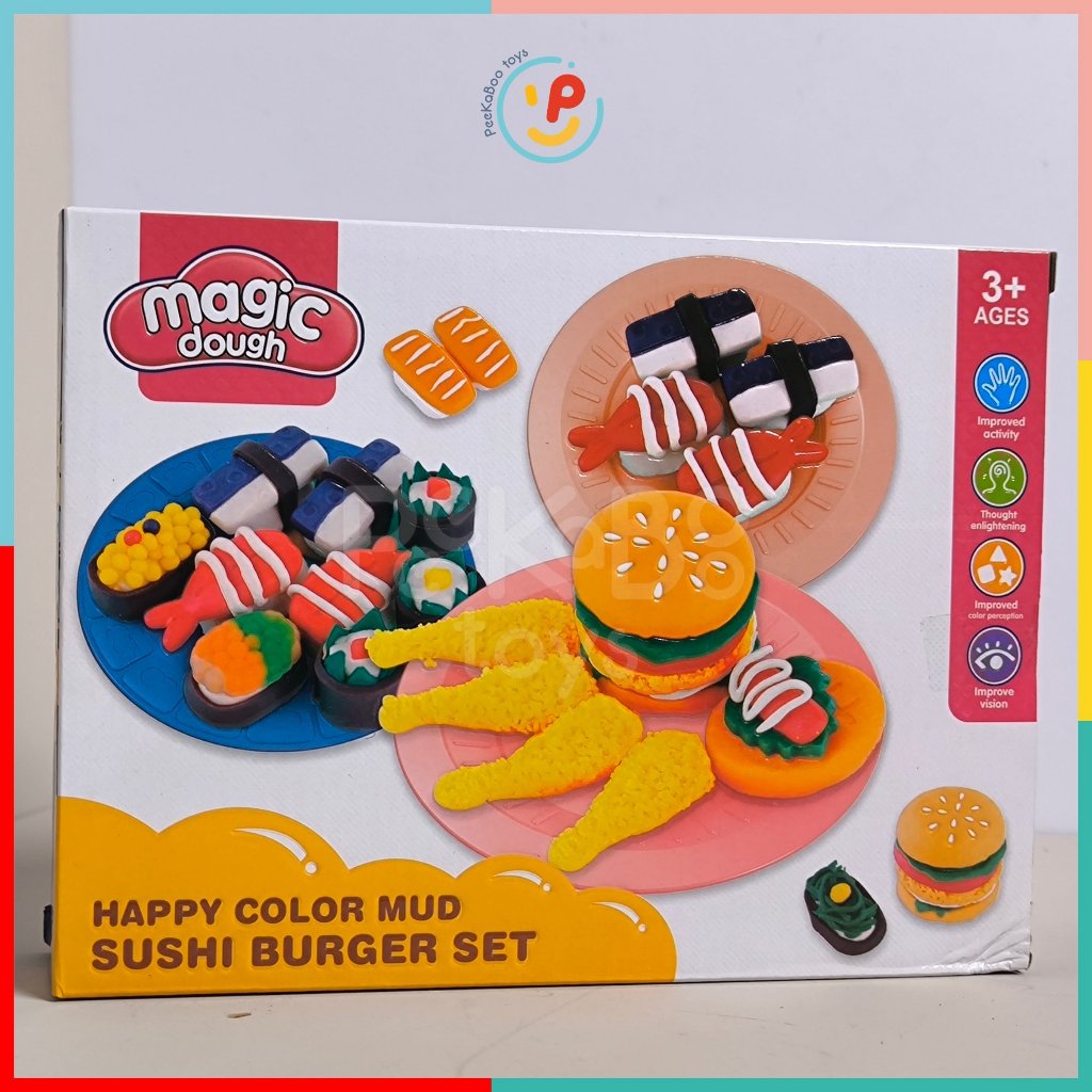 Đồ Chơi Đất Nặn Hình Thủ Công Trái Cây Sushi Hamburger PeeKaPaw Toys