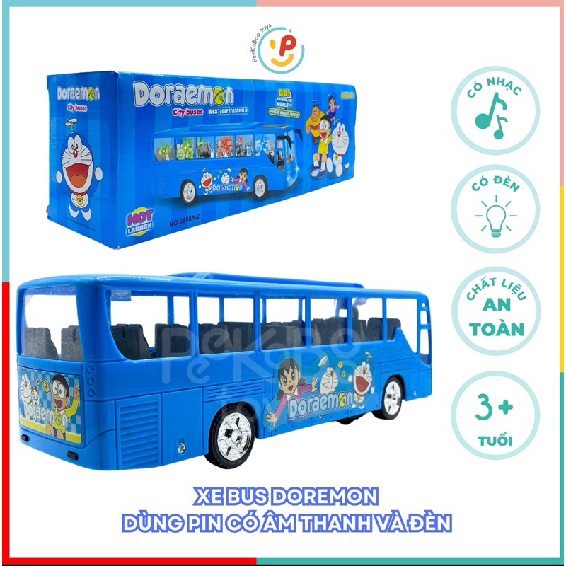 Đồ chơi xe buýt dùng pin có âm thanh và đèn 3858A-2 PeeKaPaw Toys