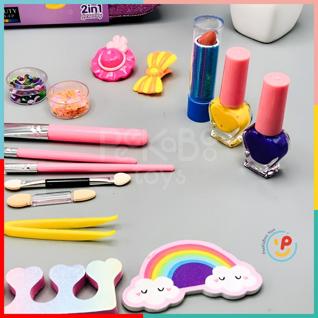 Đồ chơi Vali trang điểm làm đẹp make up sơn móng tay cho bé Nàng Tiên Cá B230 peekabootoys