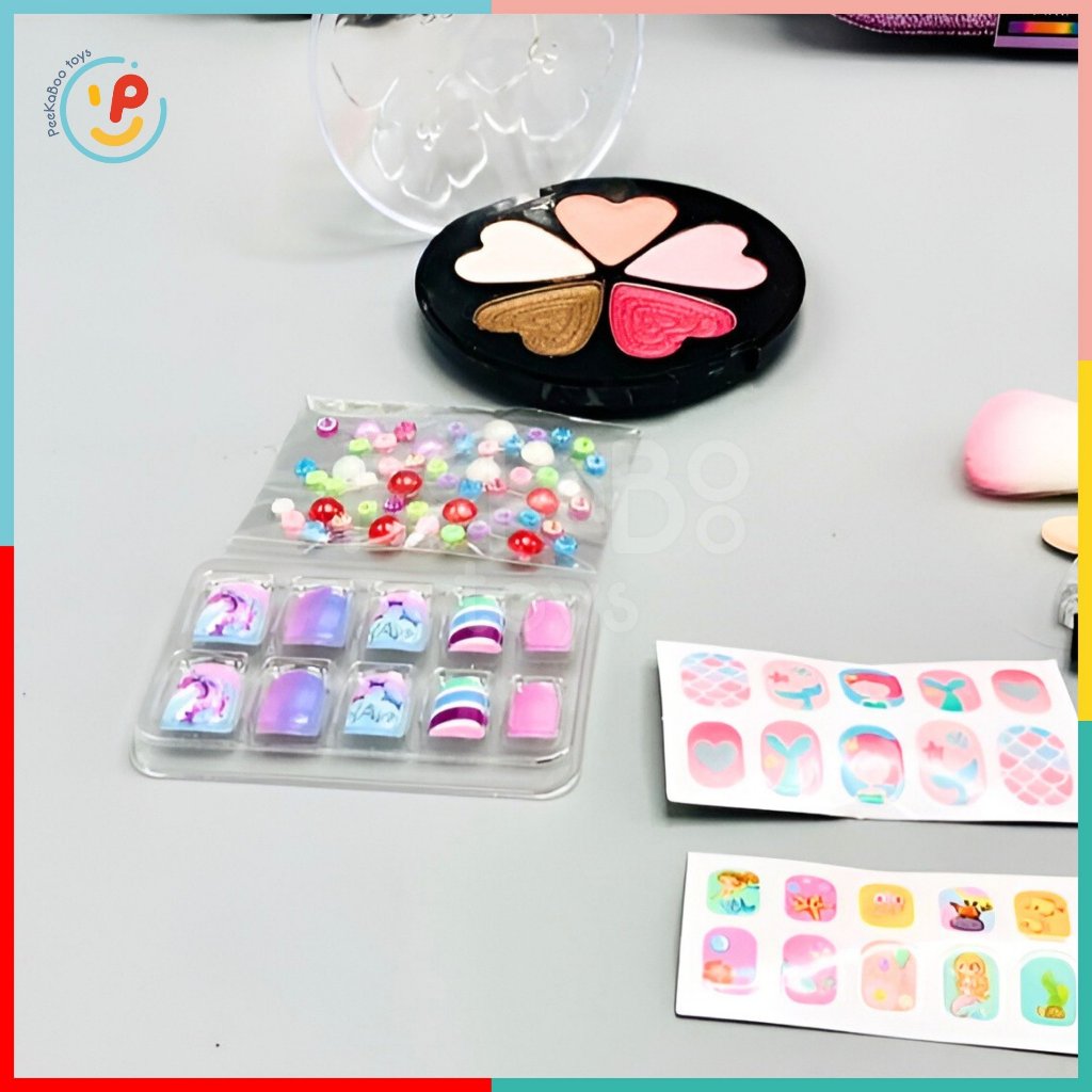 Đồ chơi Vali trang điểm làm đẹp make up sơn móng tay cho bé Nàng Tiên Cá B230 peekabootoys