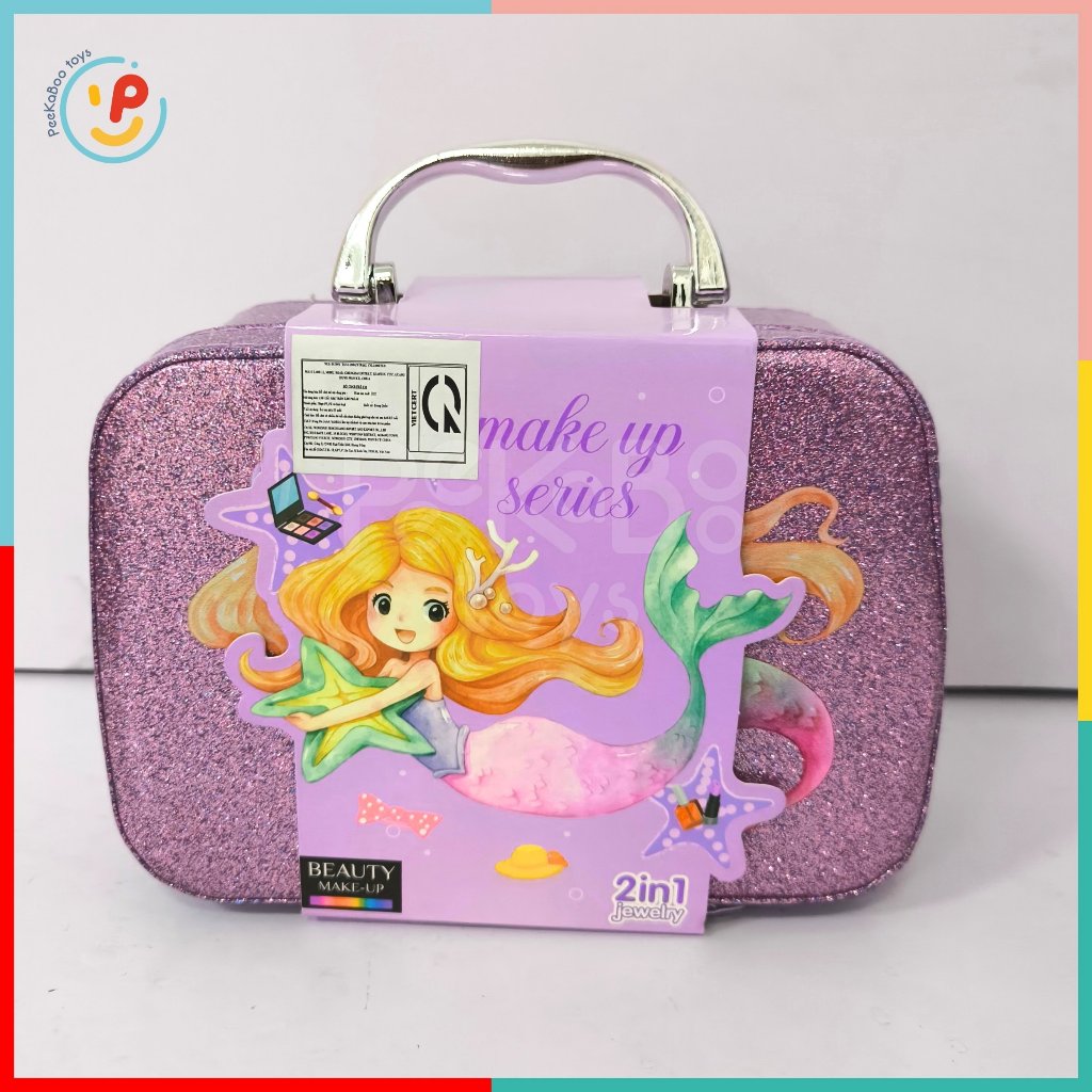 Đồ chơi Vali trang điểm làm đẹp make up sơn móng tay cho bé Nàng Tiên Cá B230 peekabootoys