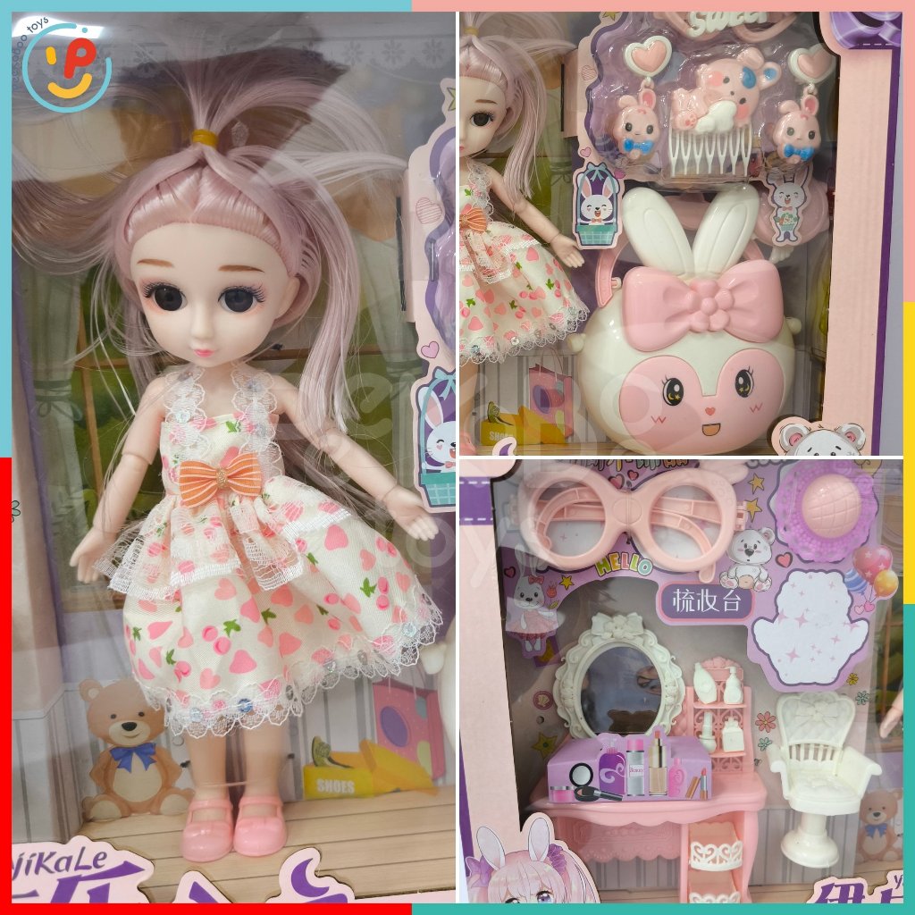 Hộp đồ chơi búp bê có khớp | Đồ chơi công chúa và phụ kiện trang điểm 660073 peekabootoys