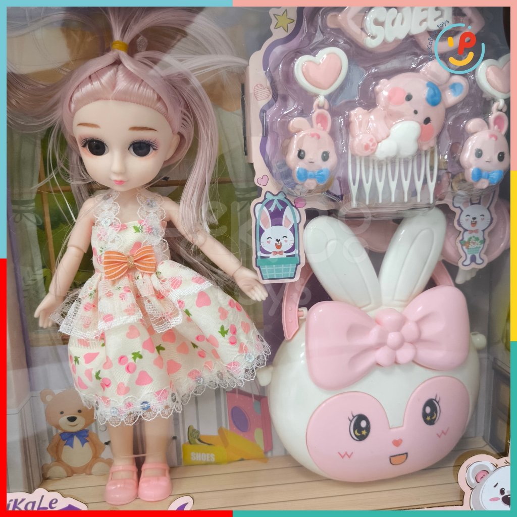Hộp đồ chơi búp bê có khớp | Đồ chơi công chúa và phụ kiện trang điểm 660073 peekabootoys