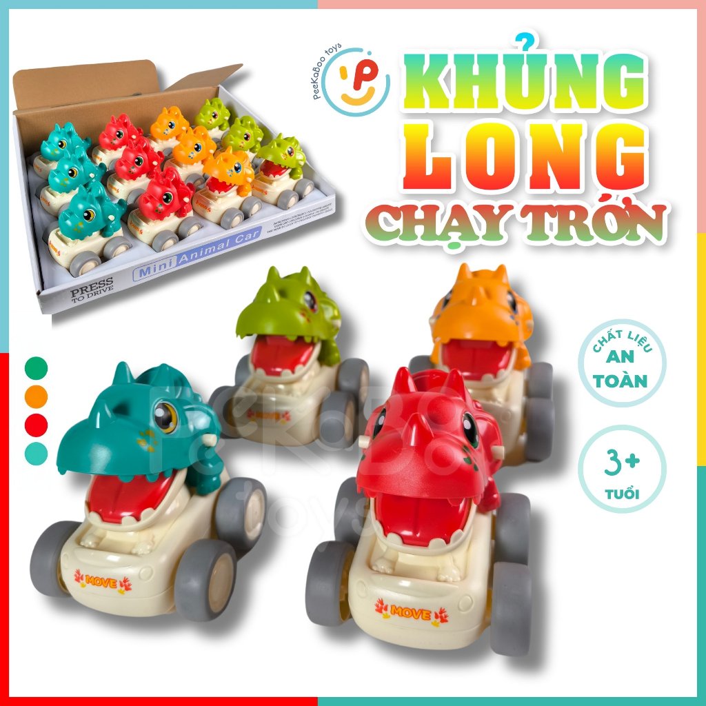 Đồ Chơi Xe Chạy Trớn Mini Khủng Long Dễ Thương Chất Liệu Cao Cấp An Toàn Cho Trẻ Em