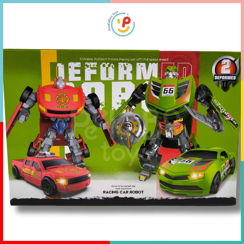 Đồ Chơi 2 Robot Biến Hình Thành Xe 339-12 PeeKaPaw Toys