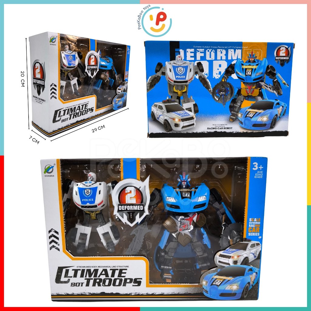Đồ Chơi 2 Robot Biến Hình Thành Xe 339-12 PeeKaPaw Toys