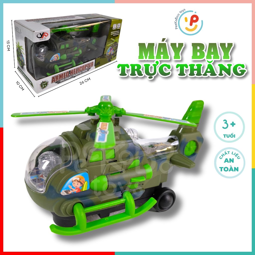 Đồ Chơi Máy Bay Trực Thăng Chạy Pin Có Đèn Armed Helicopter - Đồ  Chơi Phương Tiện Quân Đội 6313 Peekabootoys