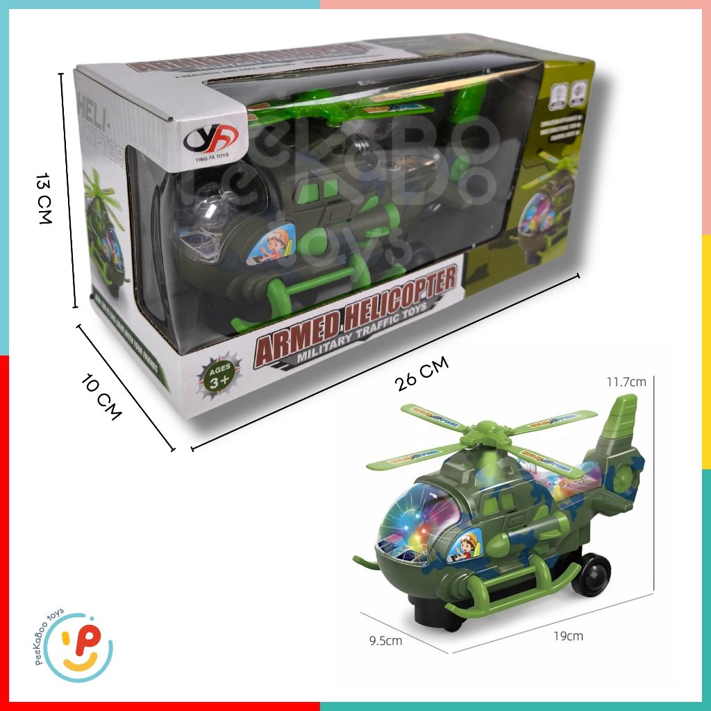 Đồ Chơi Máy Bay Trực Thăng Chạy Pin Có Đèn Armed Helicopter - Đồ  Chơi Phương Tiện Quân Đội 6313 Peekabootoys