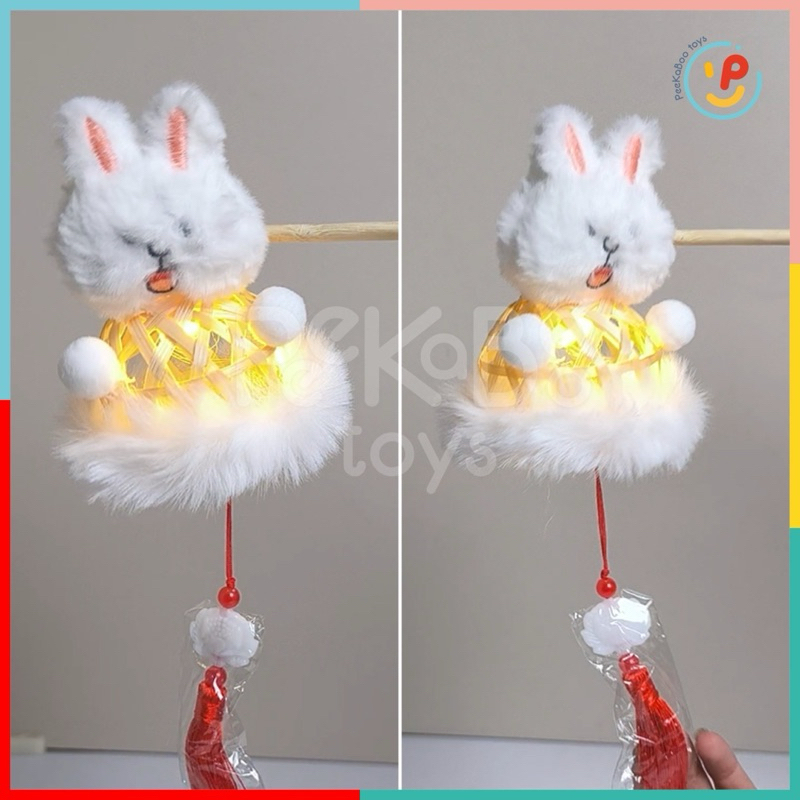 HOT TREND Sẵn Lồng đèn La bubu Mini Giỏ Mây Tre Đan thiết kế thủ công có đèn hot trend đồ chơi trẻ em Peekaboo Toys