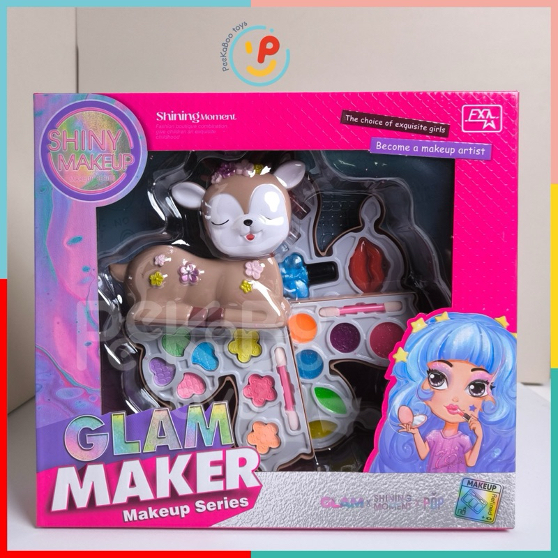 Hộp đồ chơi làm đẹp trang điểm 3 tầng cho bé hình chú nai dễ thương 9194 peekaboo toys