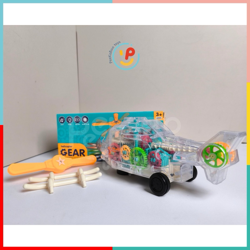 Đồ chơi máy bay Gear trong suốt có đèn và nhạc chất liệu cao cấp 183-1 PeeKaPaw Toys