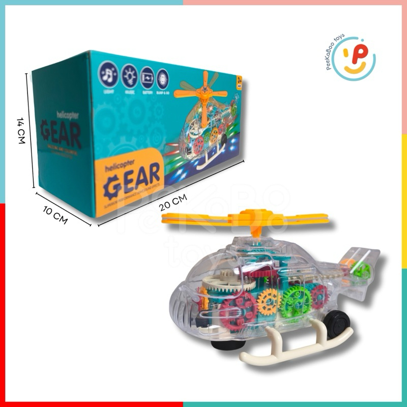 Đồ chơi máy bay Gear trong suốt có đèn và nhạc chất liệu cao cấp 183-1 PeeKaPaw Toys
