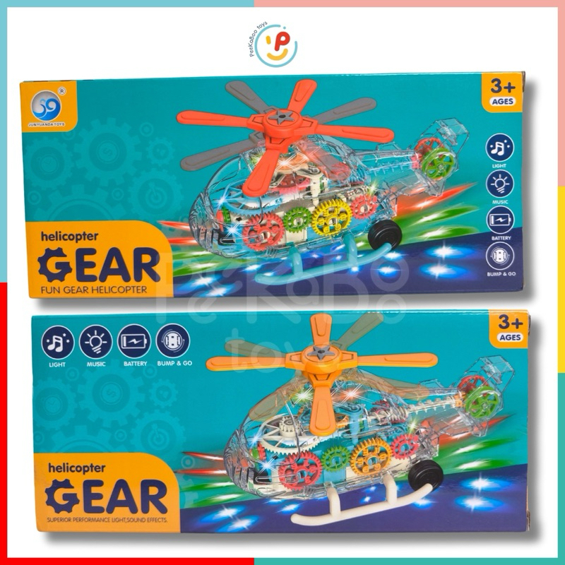 Đồ chơi máy bay Gear trong suốt có đèn và nhạc chất liệu cao cấp 183-1 PeeKaPaw Toys