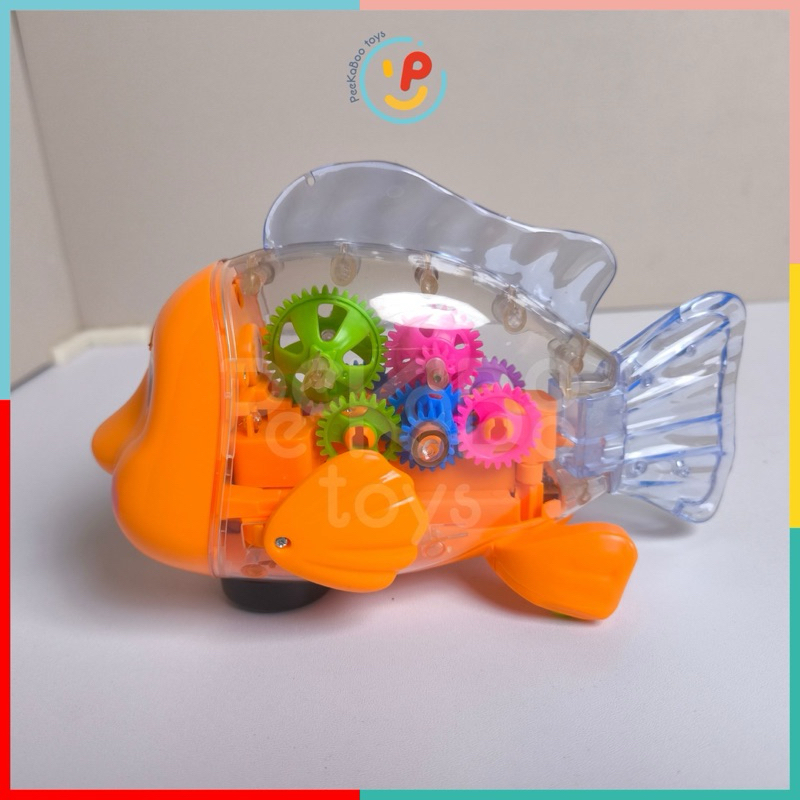 Đồ chơi chú cá Gear trong suốt có đèn và nhạc chất liệu cao cấp 054 PeeKaPaw