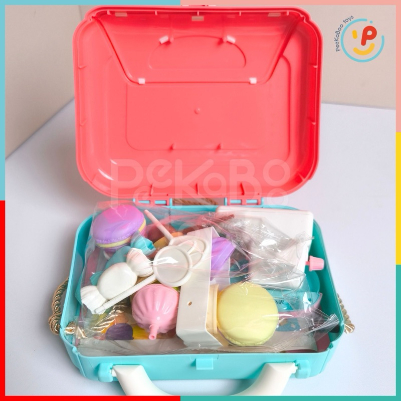 Đồ chơi vali có quai xách tiệm kem ốc quế bánh maccaron máy siêu thị 5007 PeeKaPaw