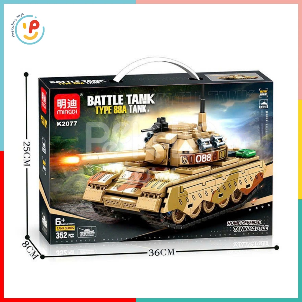 Đồ chơi lắp ráp xếp hình xe tăng 352 mảnh K2077 Peekaboo Toys