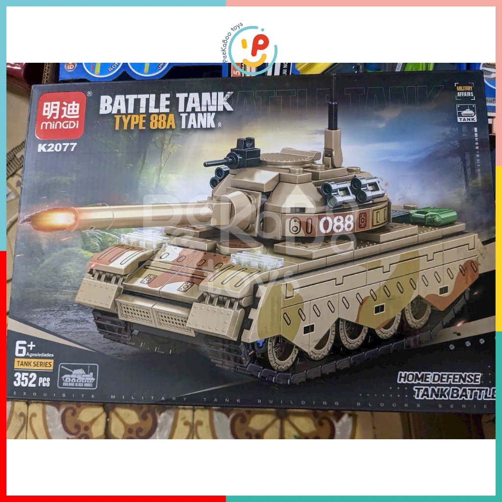 Đồ chơi lắp ráp xếp hình xe tăng 352 mảnh K2077 Peekaboo Toys