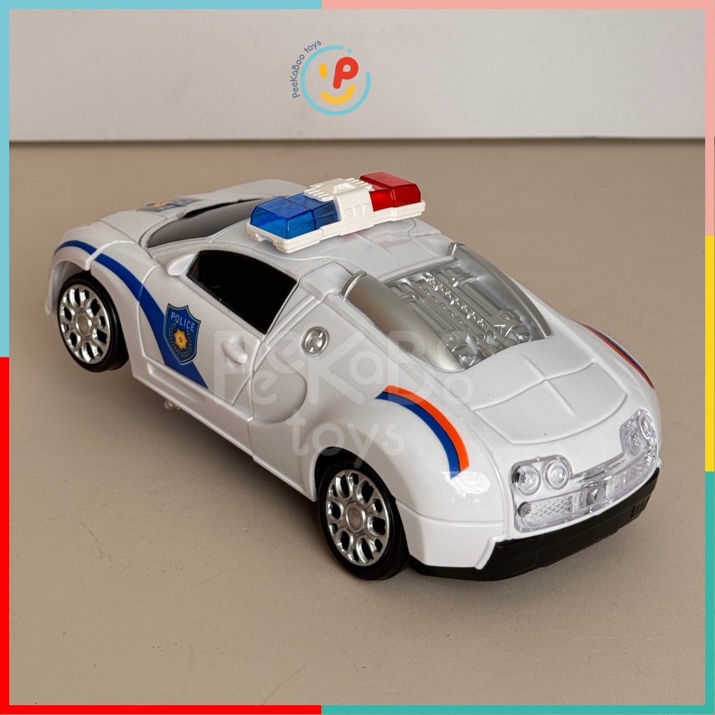 Đồ chơi xe cảnh sát biến hình robot có đèn âm thanh 8990 Peekapaw Toys