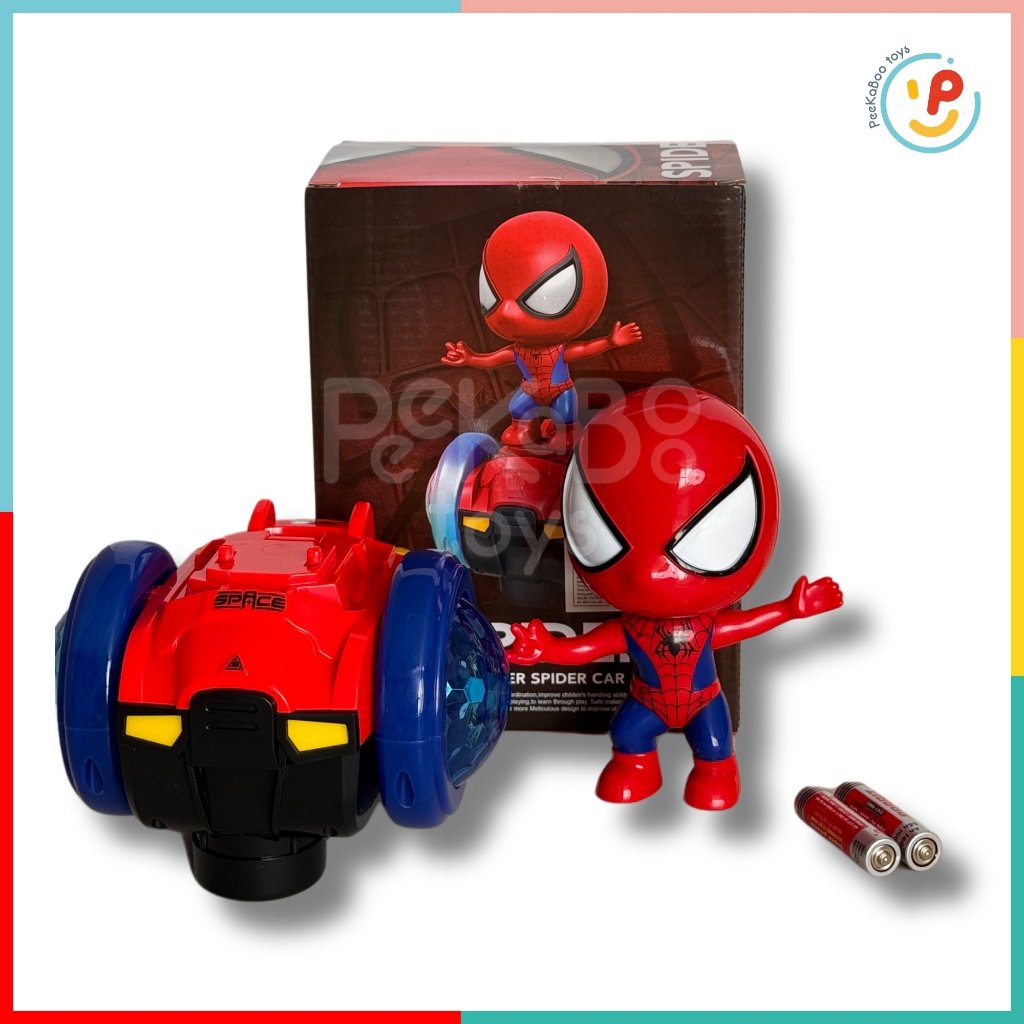Đồ chơi siêu nhân người nhện Spiderman đứng ván cân bằng có nhạc đèn 17068 PeeKaPaw Toys