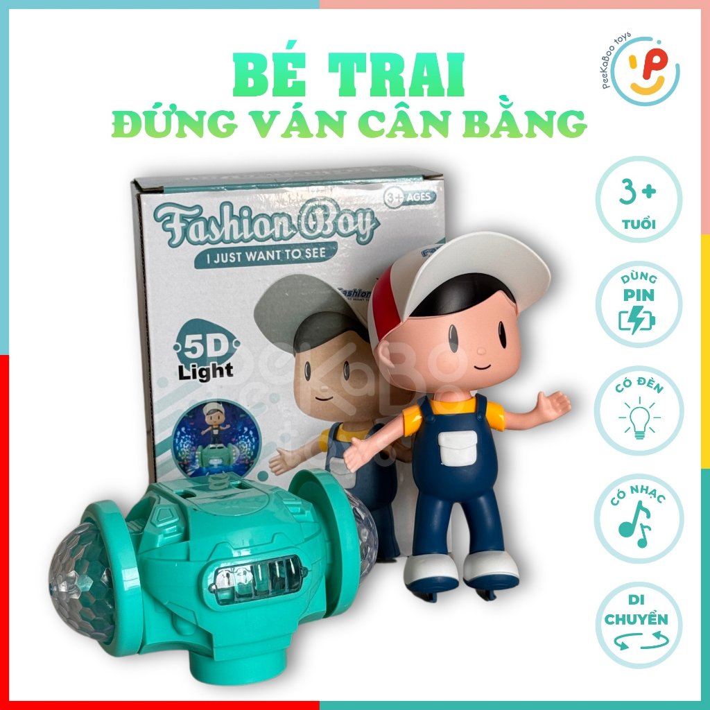 Đồ chơi bé trai đứng ván cân bằng có nhạc đèn 578-8 PeeKaPaw Toys