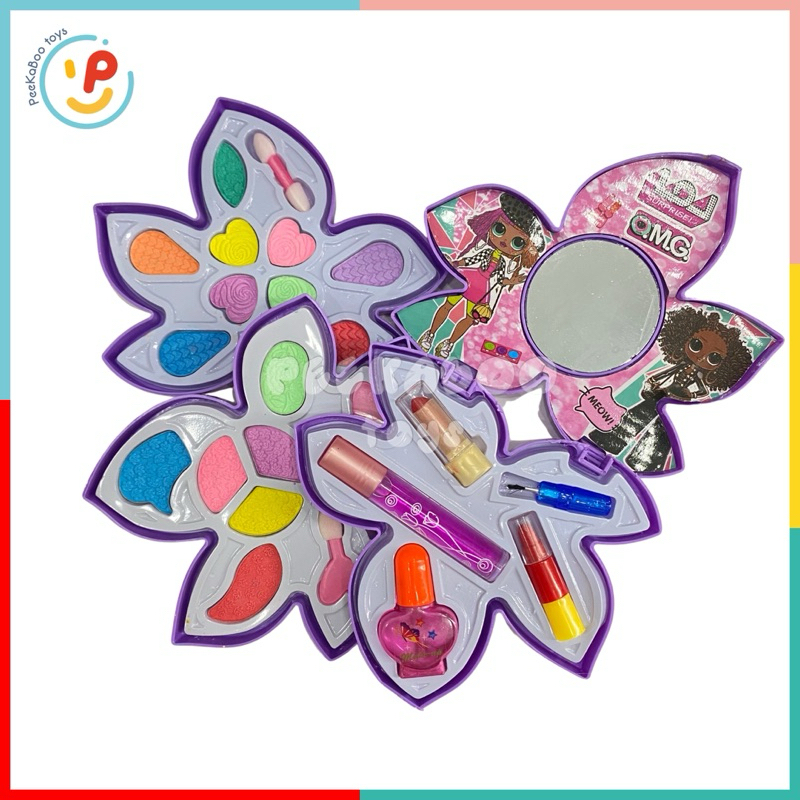 Bộ make up set phấn trang điểm 3008-2 cho bé gái tone màu tím đồ chơi trẻ em PeeKaPaw Toys