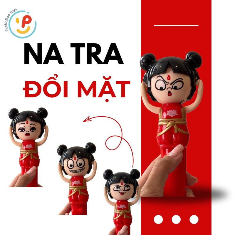 Đồ chơi vô tri xả stress Na Tra nhấn đầu chạy xe - đổi mặt PeeKaPaw Toys