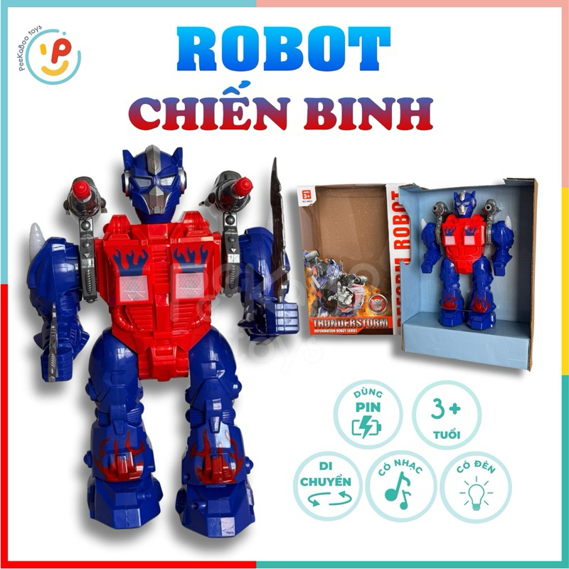 Đồ chơi robot chiến binh dùng pin có âm thanh di chuyển được 8802 PeeKaPaw