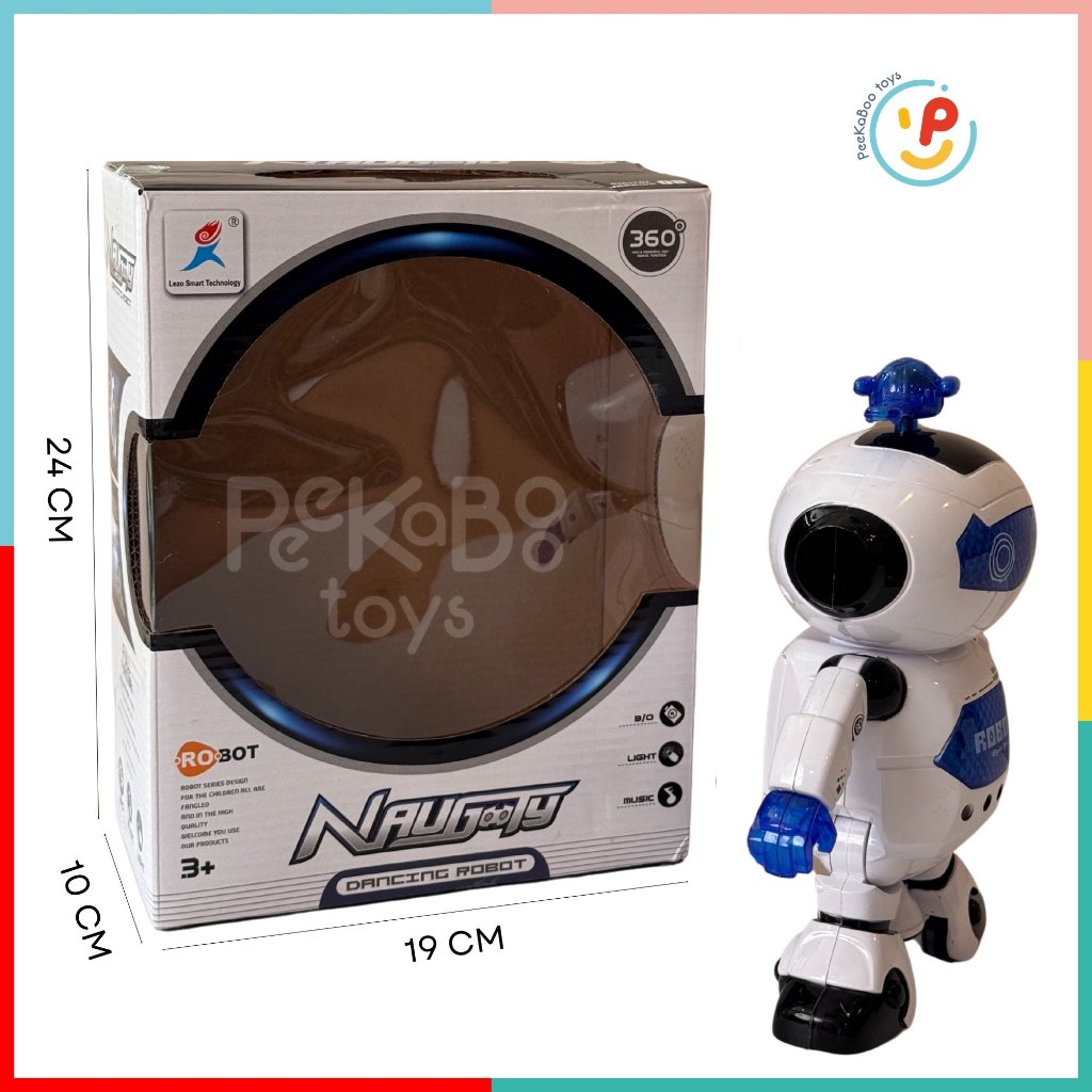 Đồ chơi Robot biết nhảy múa xoay 360 độ có đèn nhiều màu và nhạc 99444 PeeKaPaw Toys