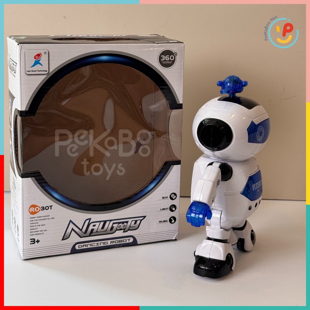 Đồ chơi Robot biết nhảy múa xoay 360 độ có đèn nhiều màu và nhạc 99444 PeeKaPaw Toys