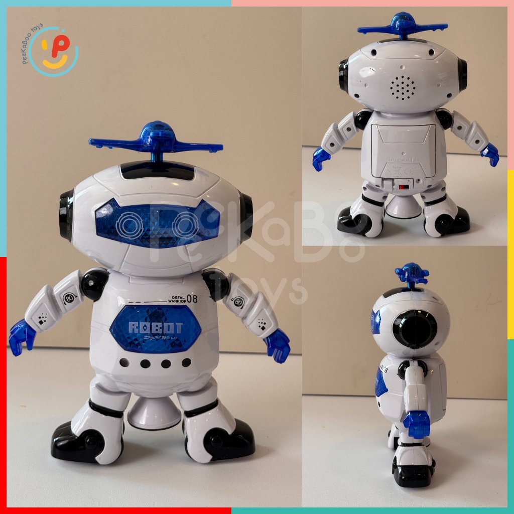 Đồ chơi Robot biết nhảy múa xoay 360 độ có đèn nhiều màu và nhạc 99444 PeeKaPaw Toys