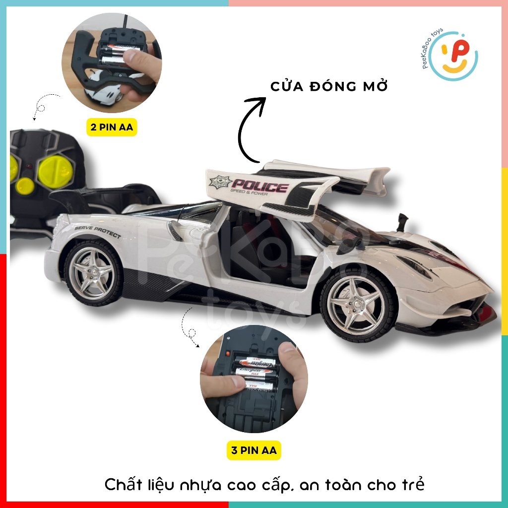 Đồ chơi xe đua điều khiển từ xa dùng pin mở 2 cửa 565-K10 PeeKaPaw Toys