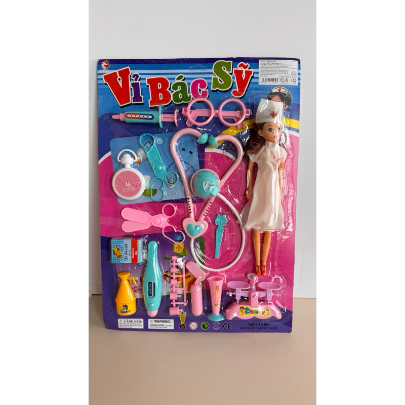 Vỉ đồ chơi dụng cụ bác sĩ búp bê y tá PeeKaPaw Toys