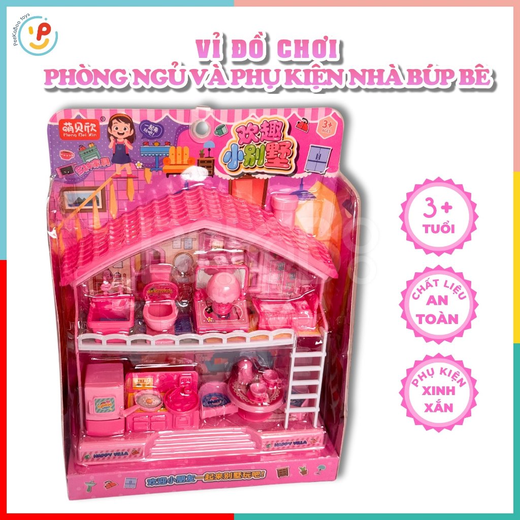 VỈ PHÒNG NGỦ VÀ PHỤ KIỆN NHÀ BÚP BÊ 1368-90 PeeKaPaw