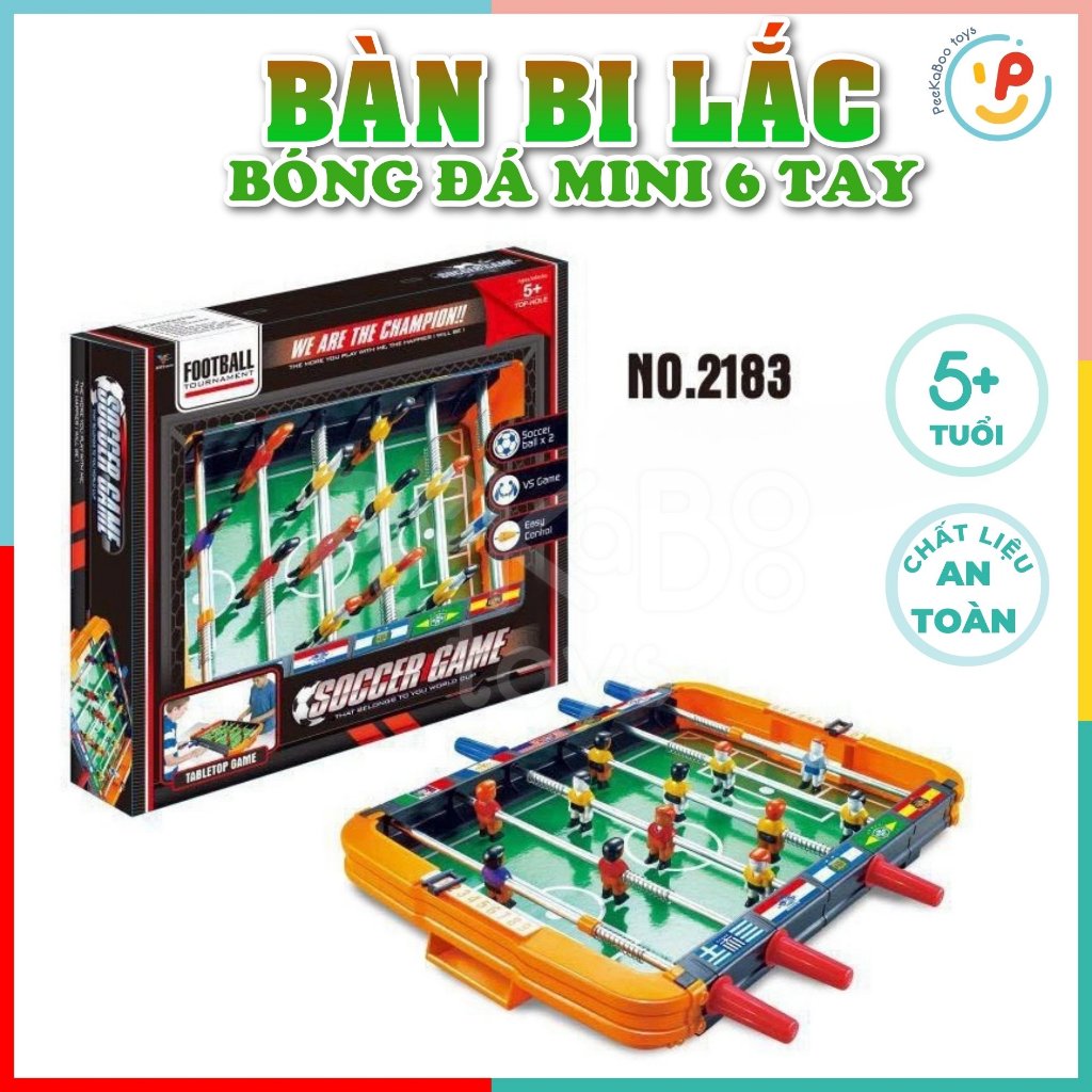 Đồ chơi bàn bi lắc banh lắc bóng đá mini 6 tay 2183 PeeKaPaw Toys