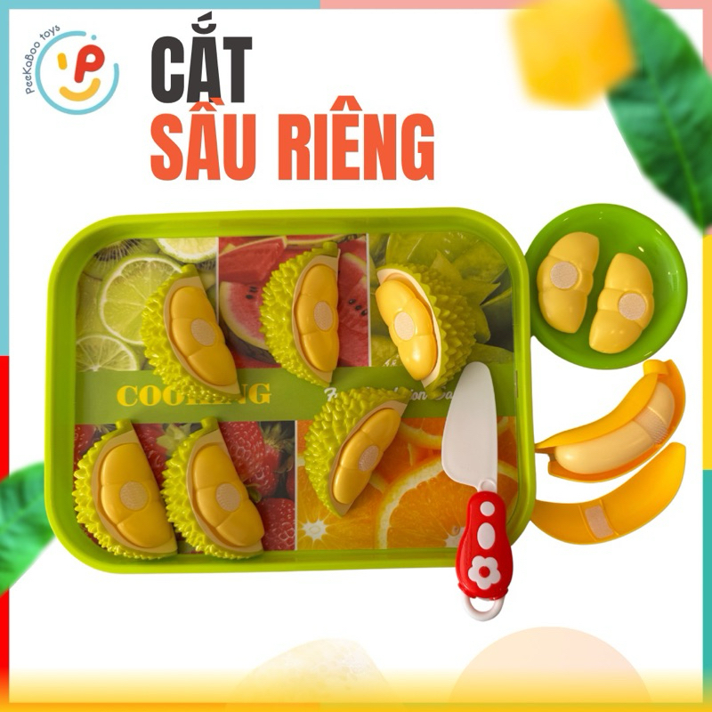 Đồ chơi cắt sầu riêng nguyên trái, đồ chơi cắt trái cây cho bé PeeKaPaw Toys