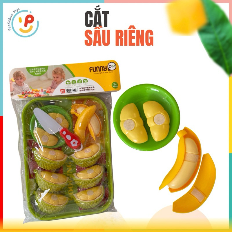 Đồ chơi cắt sầu riêng nguyên trái, đồ chơi cắt trái cây cho bé PeeKaPaw Toys