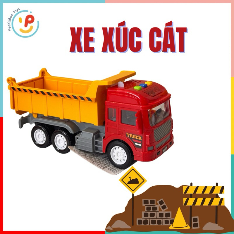 Đồ chơi xe công trình xe cứu hoả chạy trớn có đèn và âm thanh CT050 Peekaboo Toys